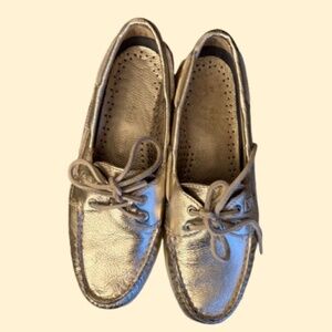 Sperry Top-Sider Gold Metallic Boat Shoes Size 7